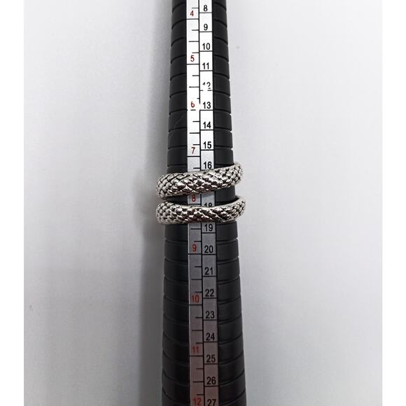 Silver Snake Wrap Ring Adjustable Serpent Design Fashion Jewelry Size 8 - Picture 2 of 2